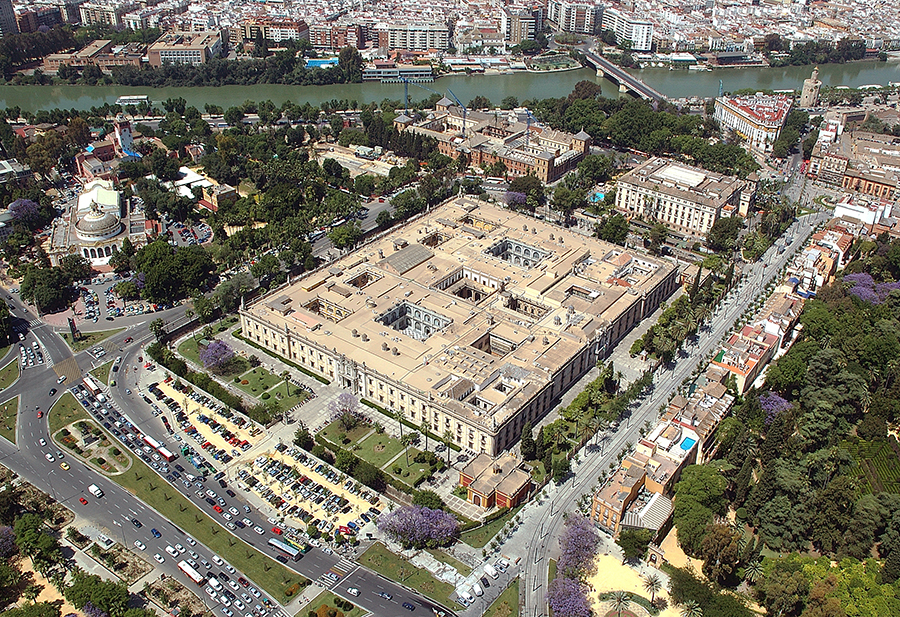 Vista aérea del Rectorado de la Universidad de Sevilla